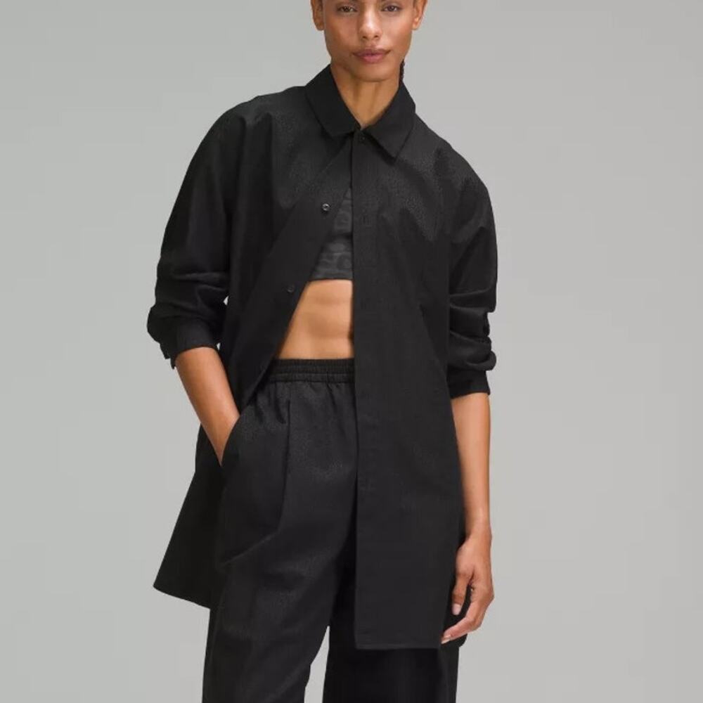 Lululemon Lab Terra Cosmos Black Jacquard Relaxed Fit Shirt Women's 4